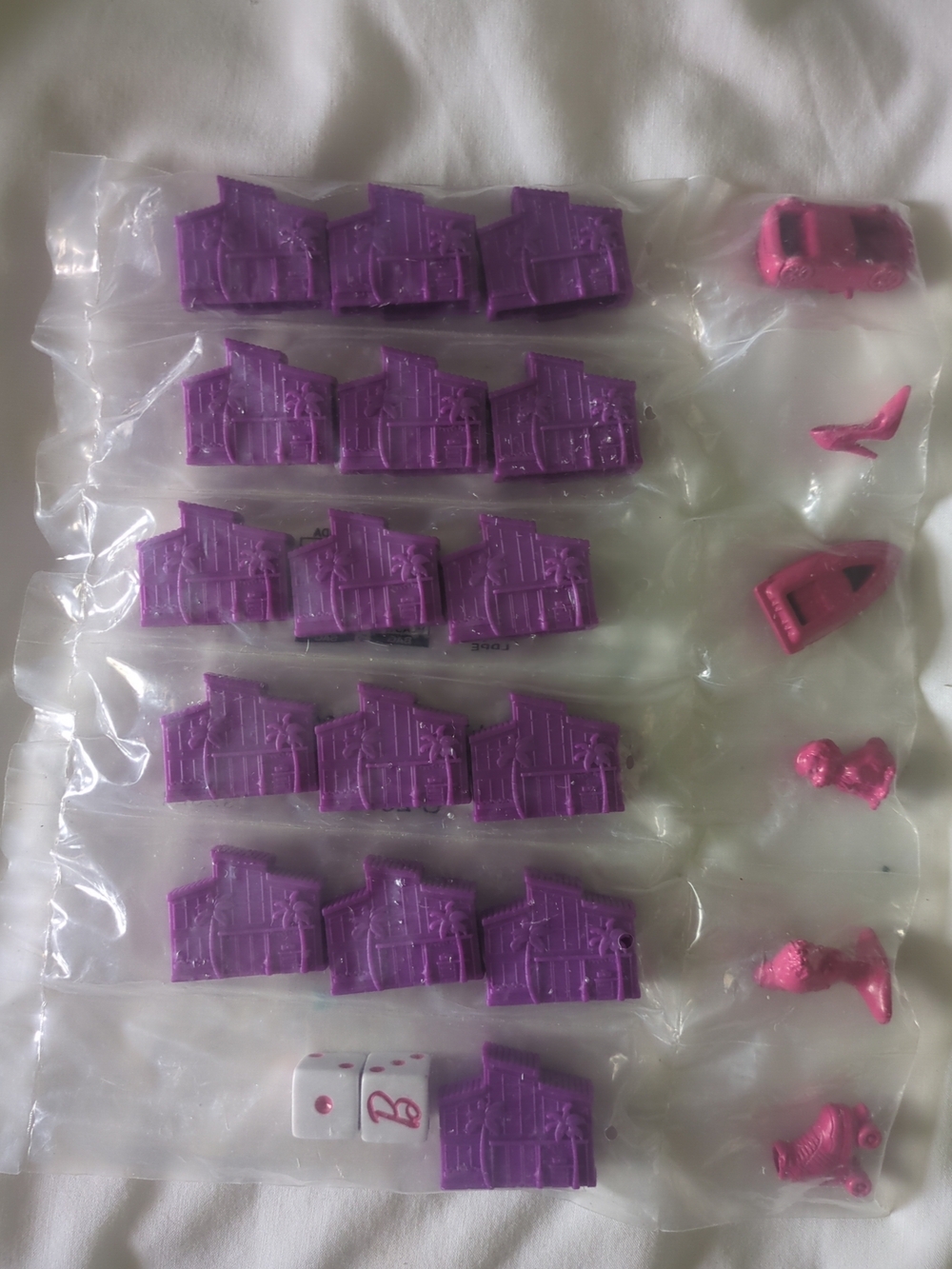 Purple and Pink Game Pieces Monopoly Barbie Set - Home Party